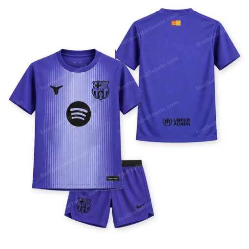 Barcelona Goalkeeper Purple Kids Football Kit 25/26
