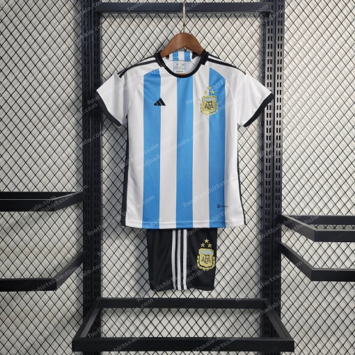 Argentina Home Kids Football Kit 2022
