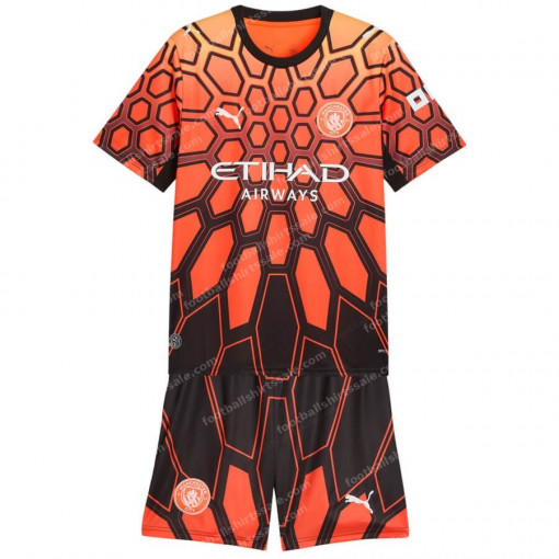 Manchester City Goalkeeper Orange Kids Football Kit 26/27