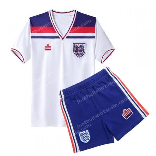 England Retro Home Kids Football Kit 1982
