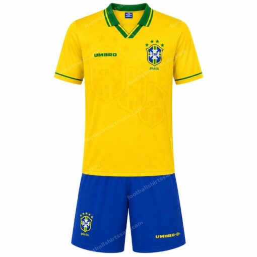 Brazil Retro Home Kids Football Kit 1996