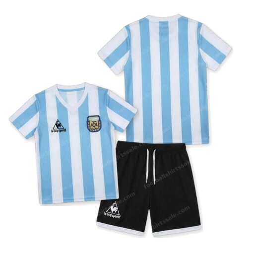 Argentina Retro Home National Team Kids Football Kit 1986