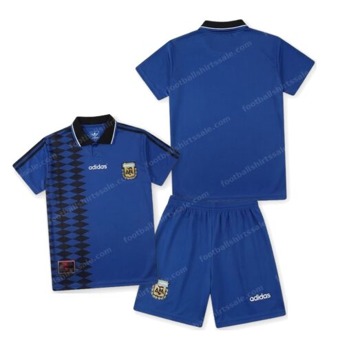 Argentina Retro Away Kids Football Kit 1994