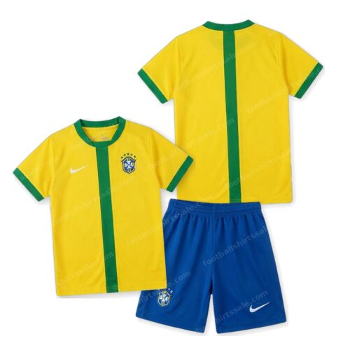 Brazil Retro Home Kids Football Kit 2002