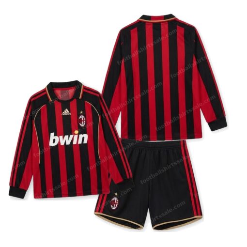 AC Milan Retro Home Long Sleeve Kids Football Kit 06/07