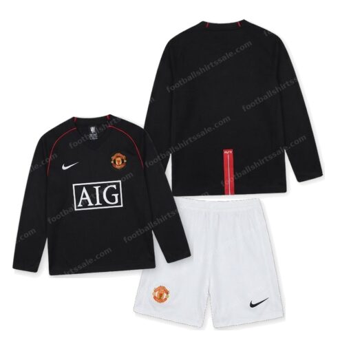 Manchester United Retro Away Long Sleeve Kids Football Kit 07/08