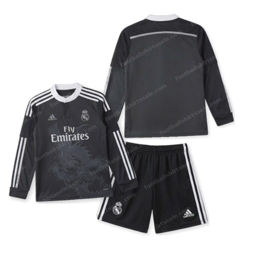 Real Madrid Retro Third Long Sleeve Kids Football Kit 14/15